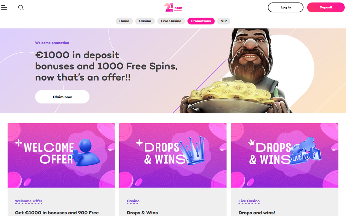 21com Casino Bonuses Free Spins Review