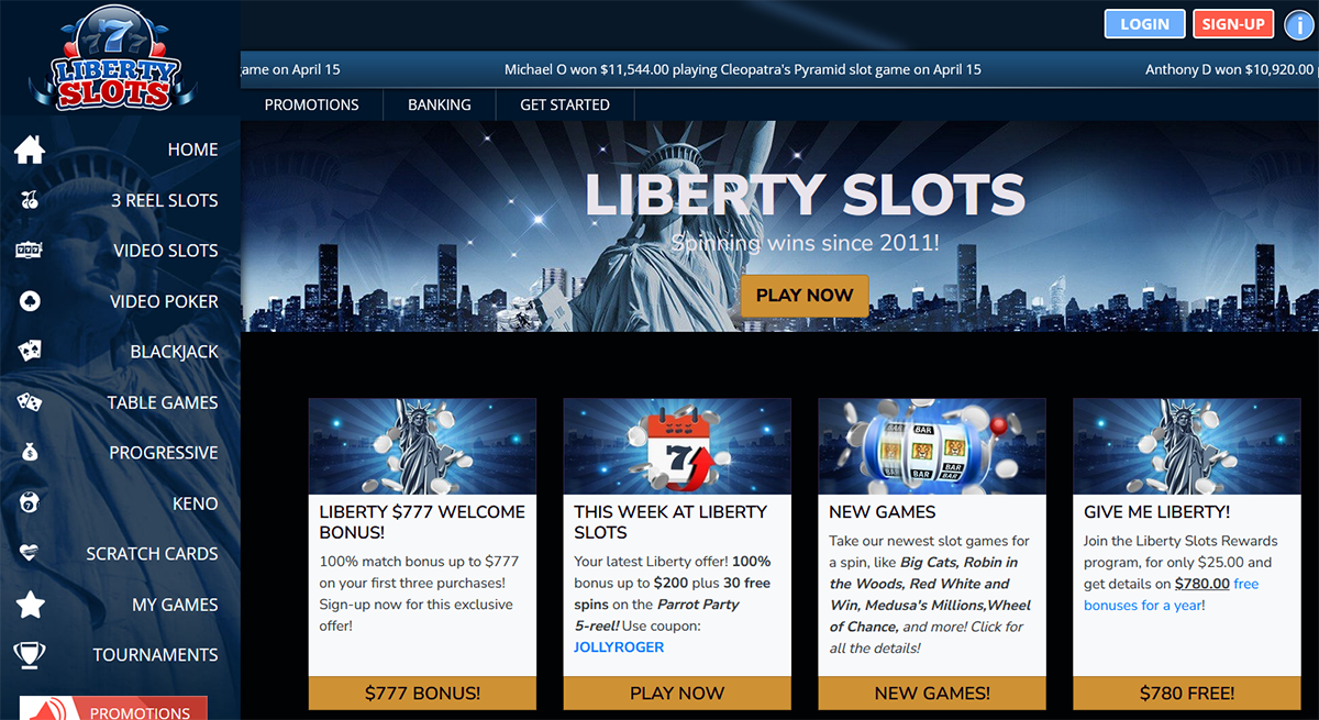 Libert Slots Casino Review and Bonuses