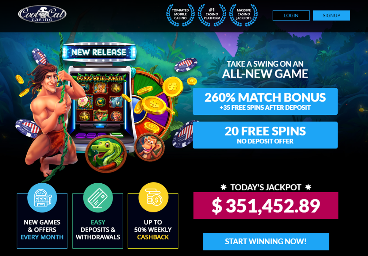 CoolCat casino promotions and bonuses screenshot