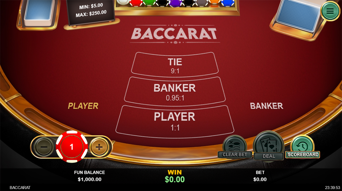 cryptoloko table games baccarat screenshot