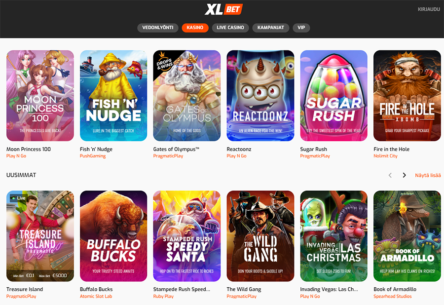 xlbet review slot games lobby screenshot