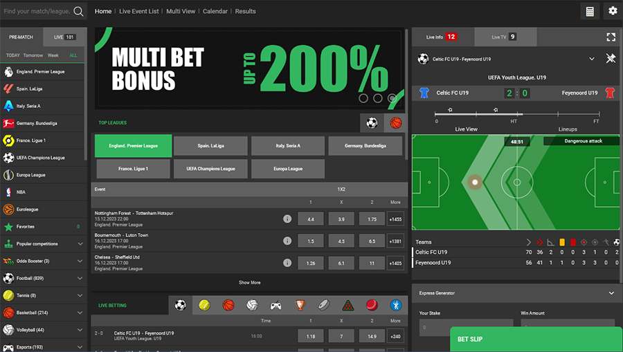 Haz Casino Sportsbook Betting Screenshot