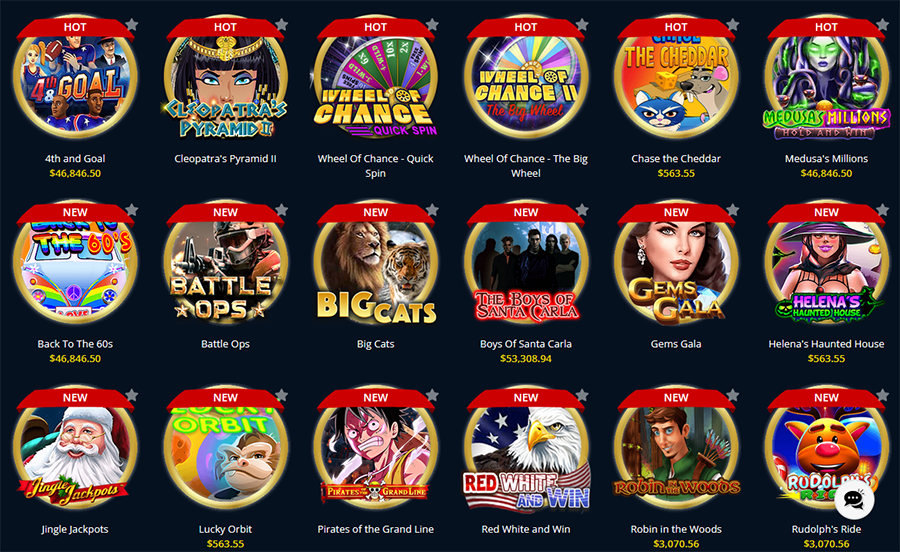 Lincoln Casino slot games lobby screenshot