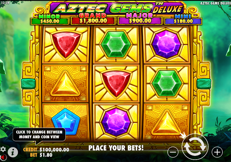 Aztec Gems Deluxe Slot Game Demo Screesnhot